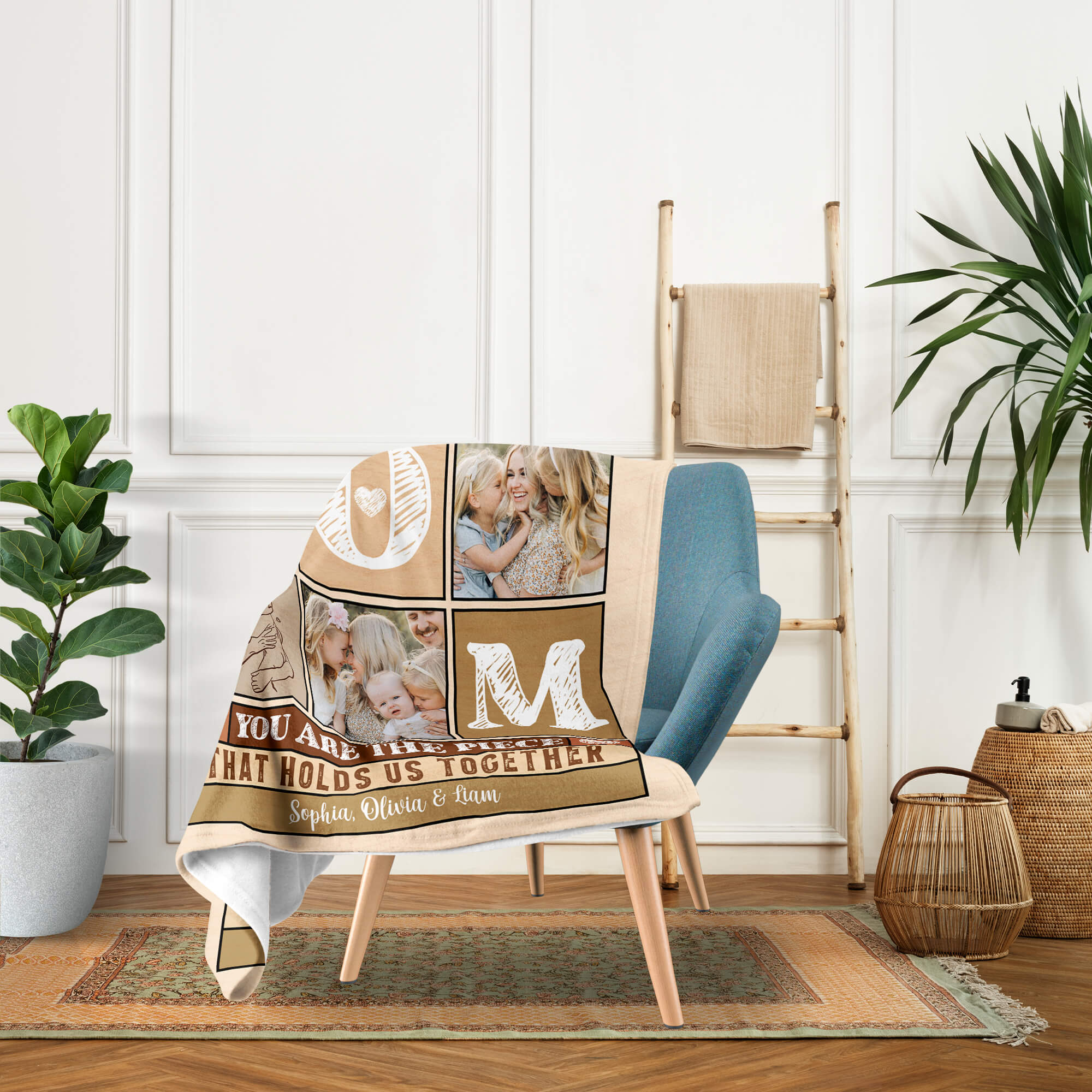 You Are The Piece That Holds Us Together - Personalized gift For Mom - Custom Blanket - Elizabeth Fashions