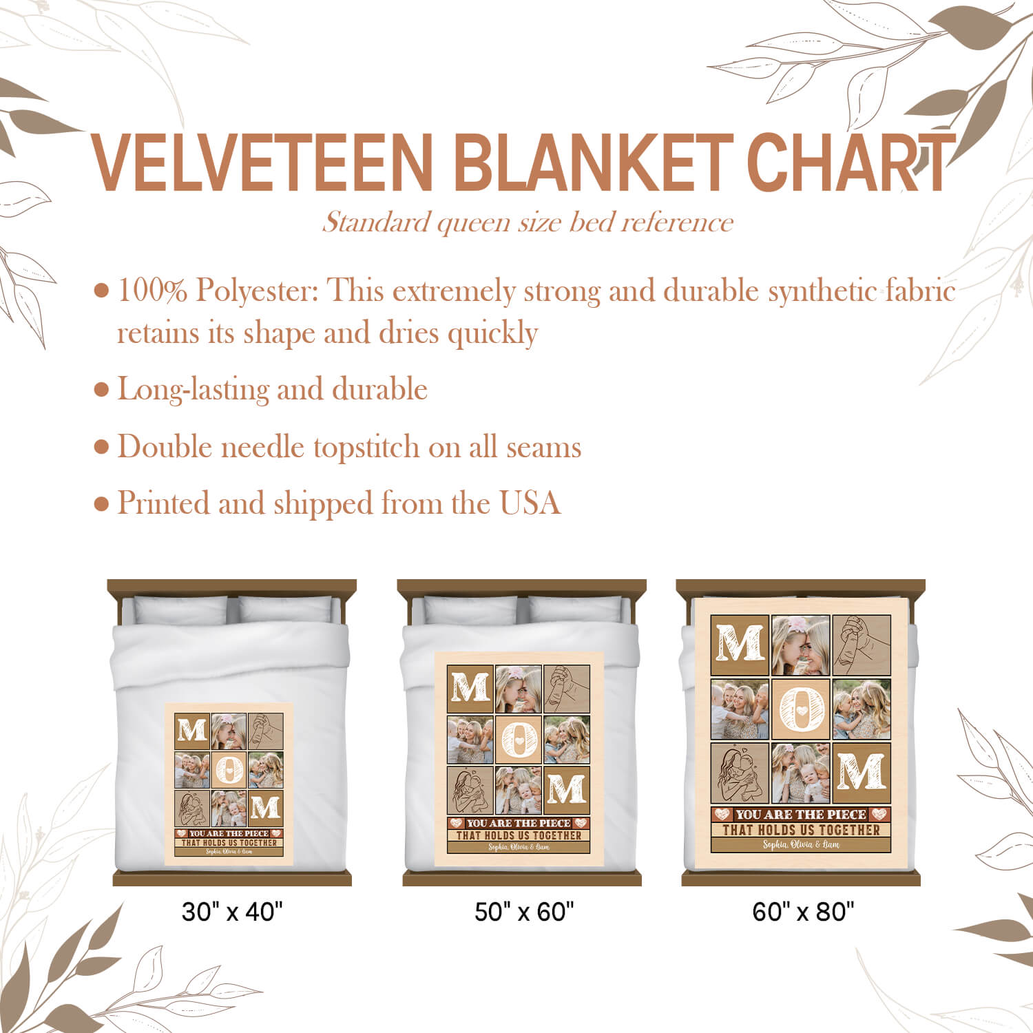 You Are The Piece That Holds Us Together - Personalized gift For Mom - Custom Blanket - Elizabeth Fashions