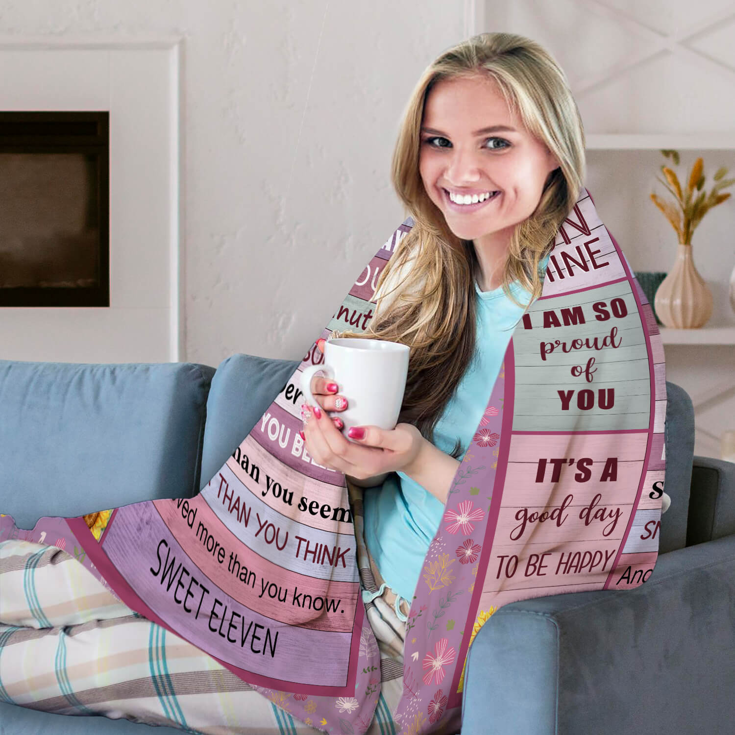 Happy 11th Birthday - Personalized 11th Birthday gift For 11 Year Old Girl - Custom Blanket - Elizabethfashions