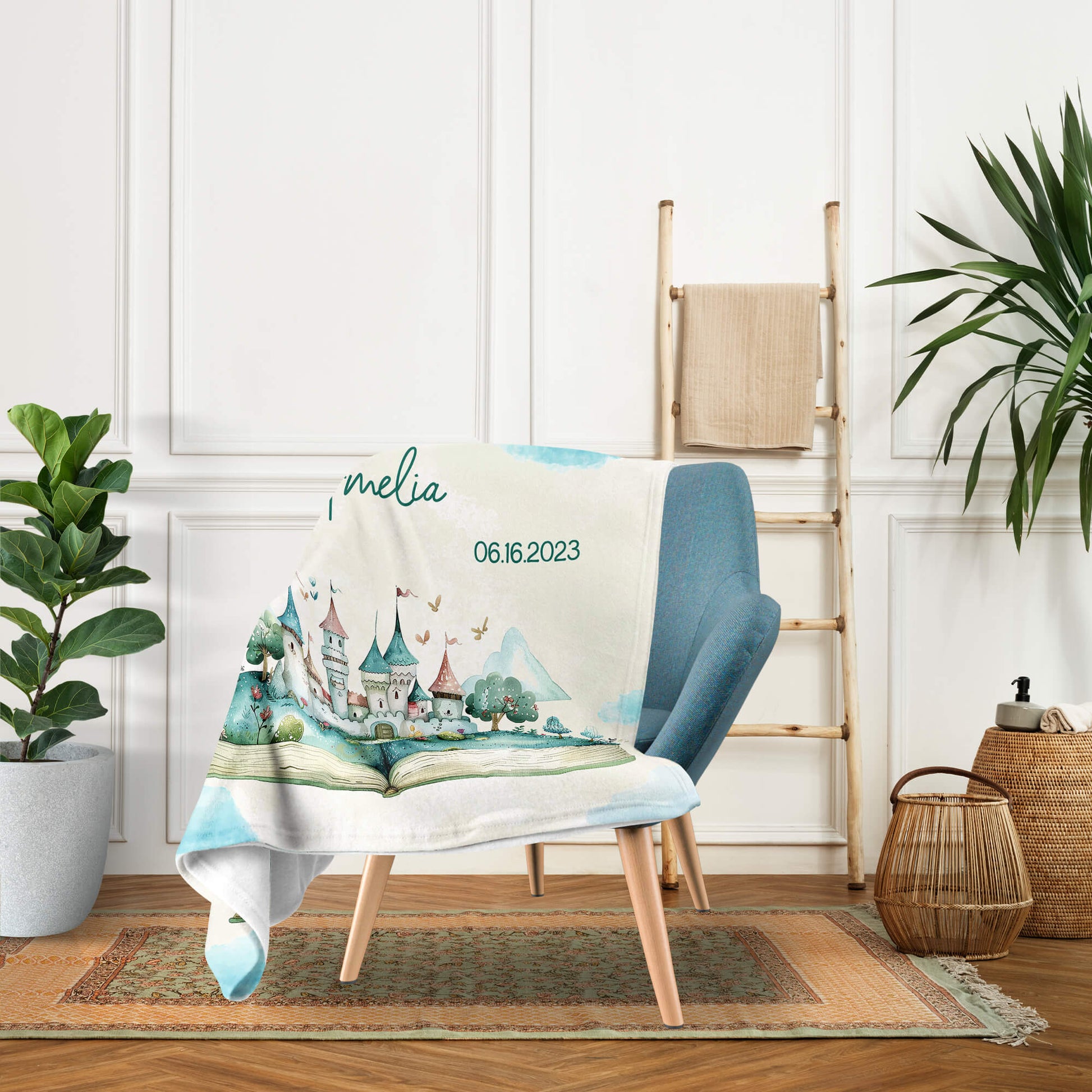 Once Upon A Time A Fairy's Tale - Personalized  gift For Baby - Custom Blanket - Elizabethfashions