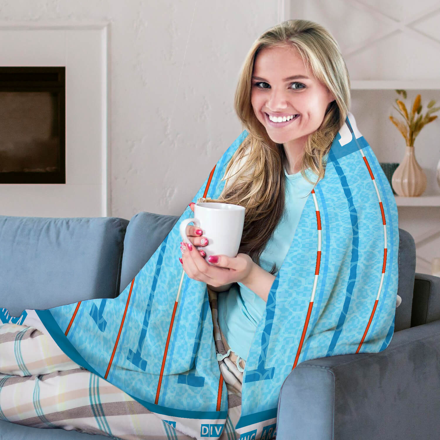 Swimming Pool - Personalized  gift For Swimmer - Custom Blanket - Elizabethfashions