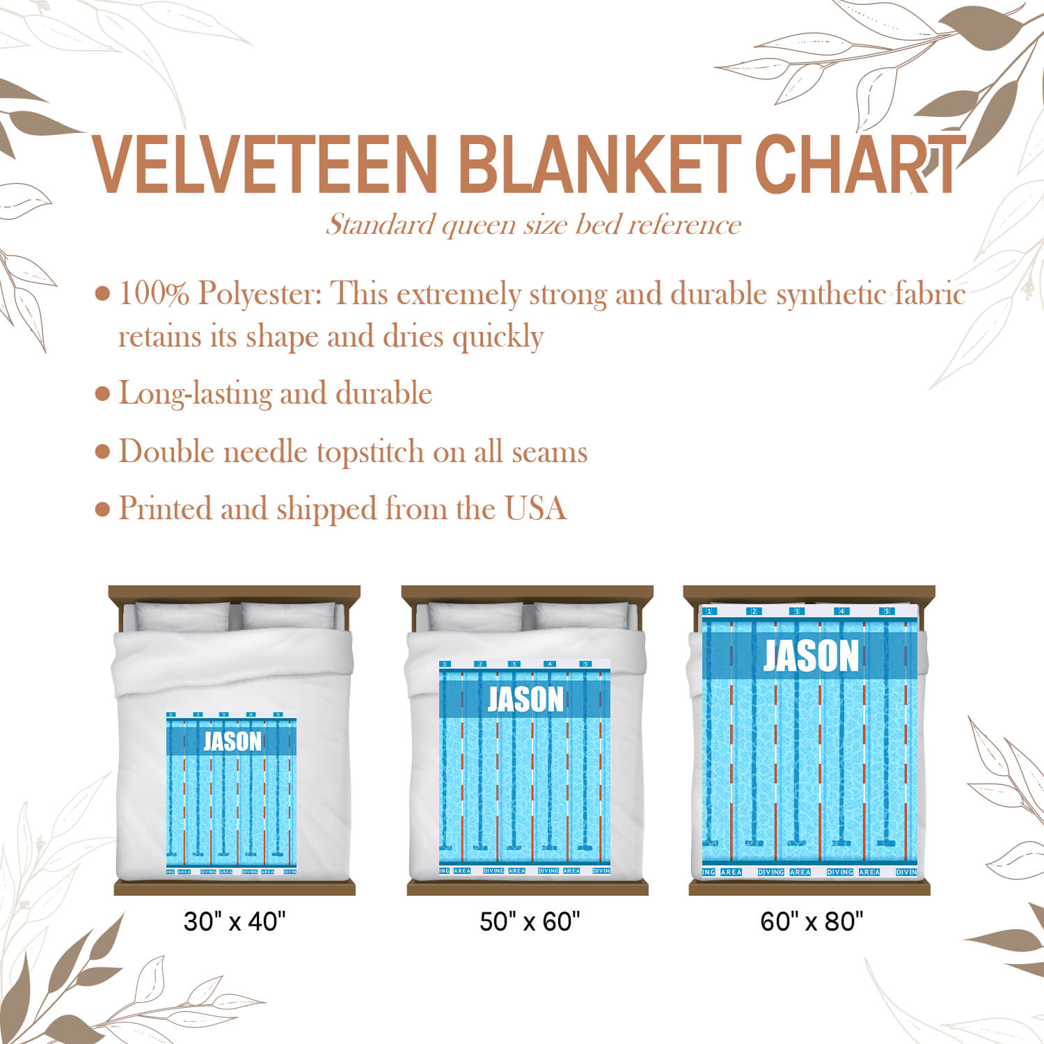 Swimming Pool - Personalized  gift For Swimmer - Custom Blanket - Elizabethfashions