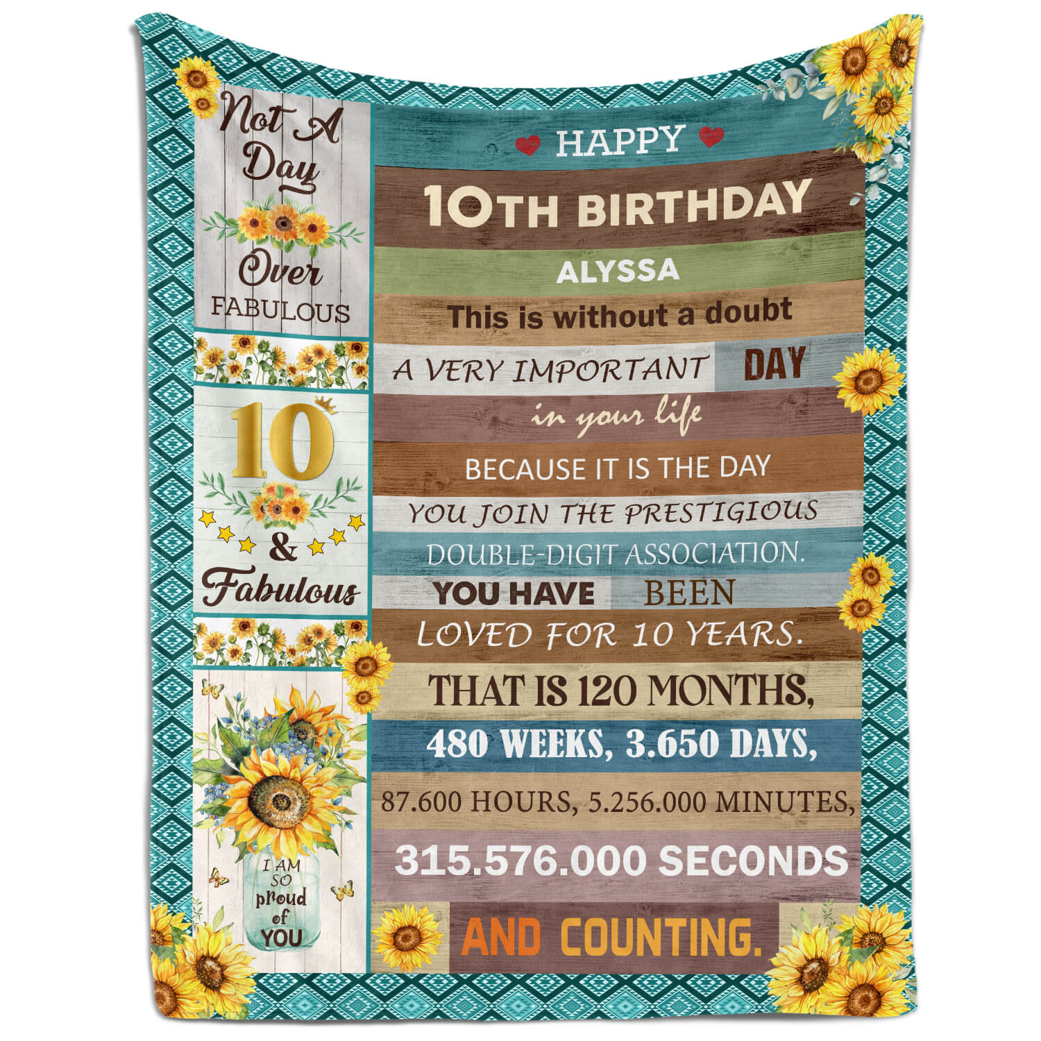 Join The Prestigious Double Digit Association - Personalized 10th Birthday gift For Daughter - Custom Blanket - Elizabethfashions