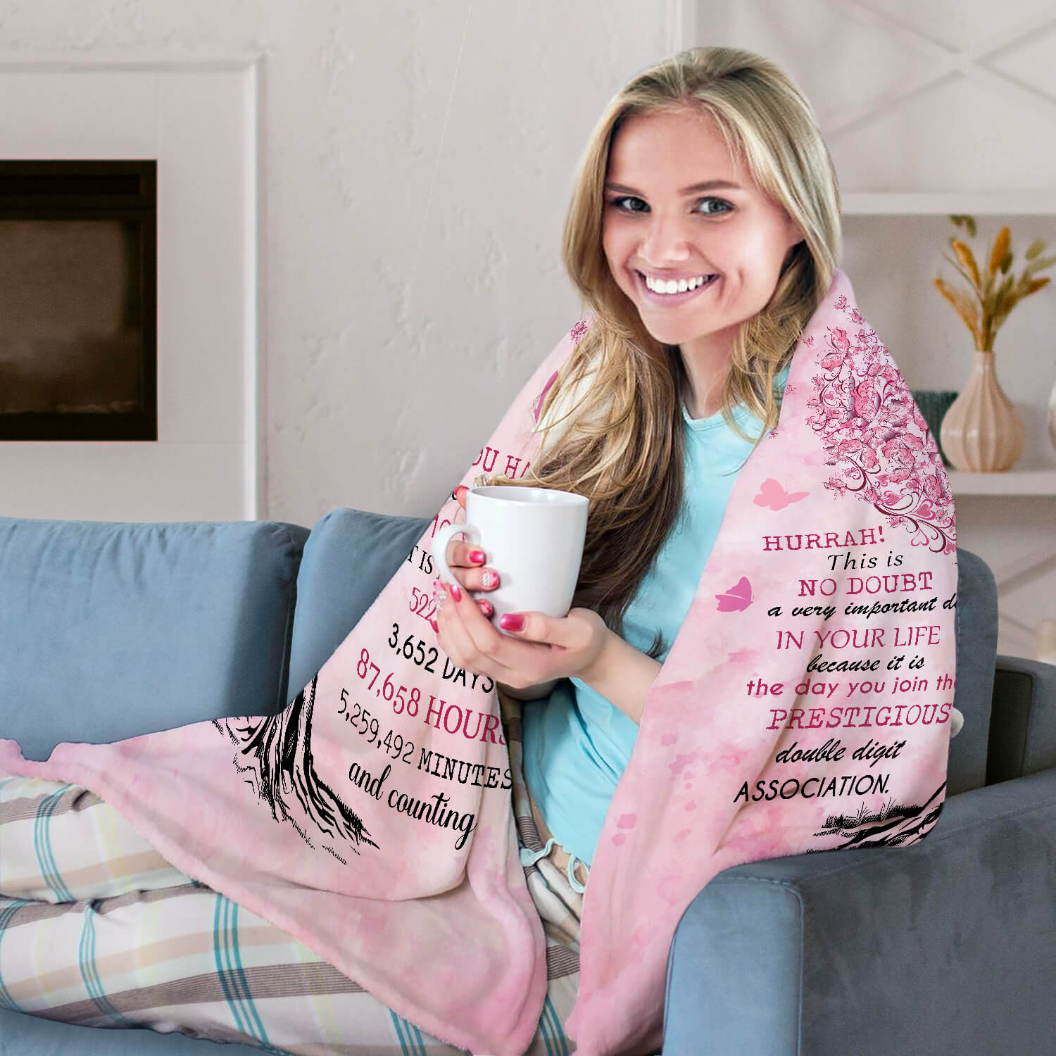 Happy 10th Birthday - Personalized 10th Birthday gift For 10 Year Old - Custom Blanket - Elizabethfashions