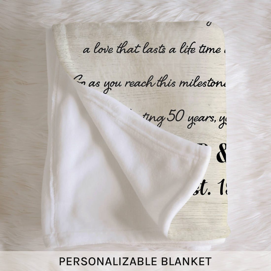 50th Wedding Anniversary - Personalized 50 Year Anniversary gift for Parents - Custom Blanket - Elizabethfashions