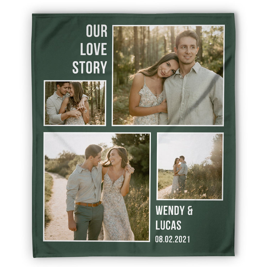 Our Love Story - Personalized Anniversary or Valentine's Day gift for Husband or Wife - Custom Blanket - Elizabethfashions