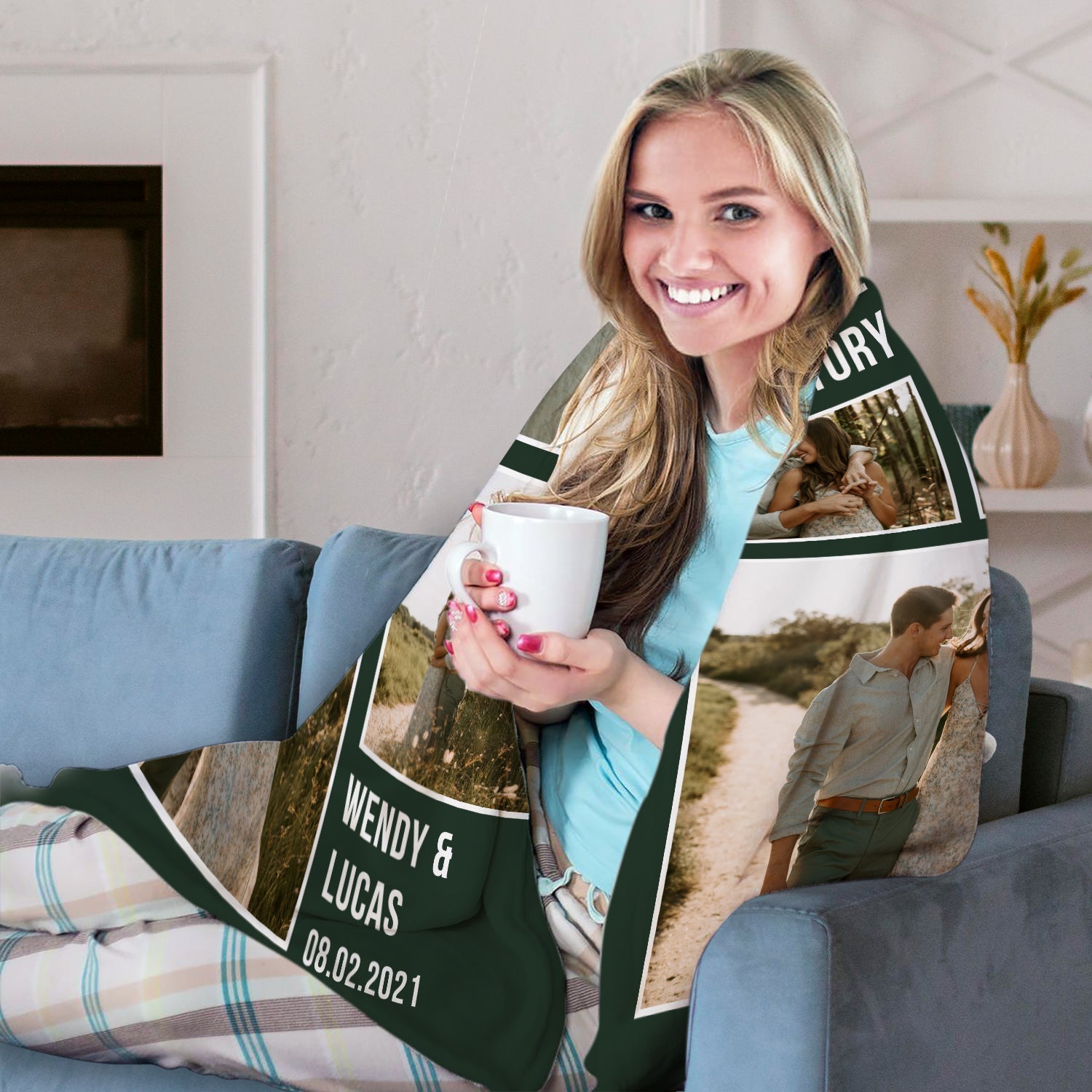 Our Love Story - Personalized Anniversary or Valentine's Day gift for Husband or Wife - Custom Blanket - Elizabethfashions