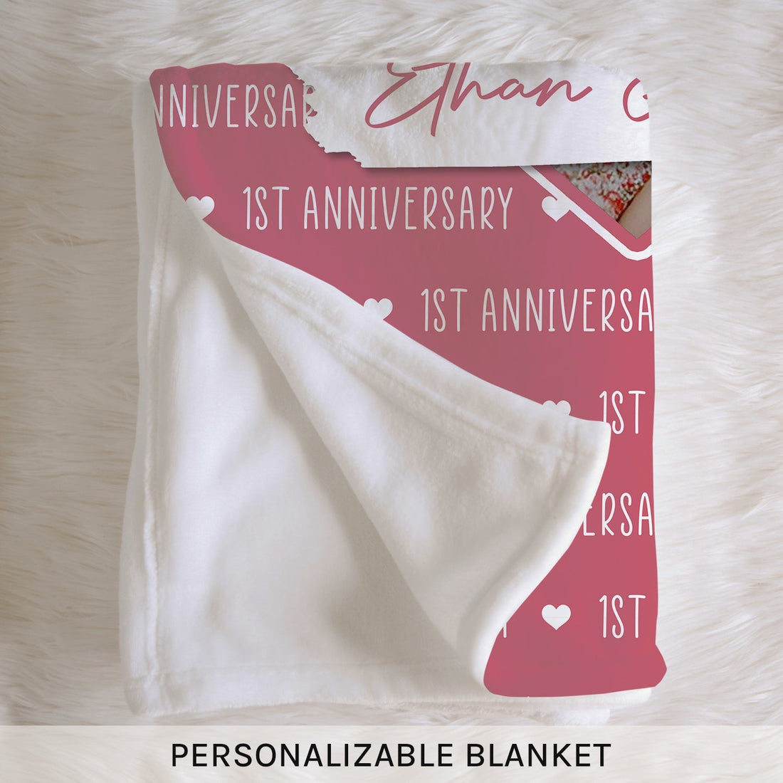 1st Anniversary - Personalized 1 Year Anniversary gift for Husband or Wife - Custom Blanket - Elizabethfashions