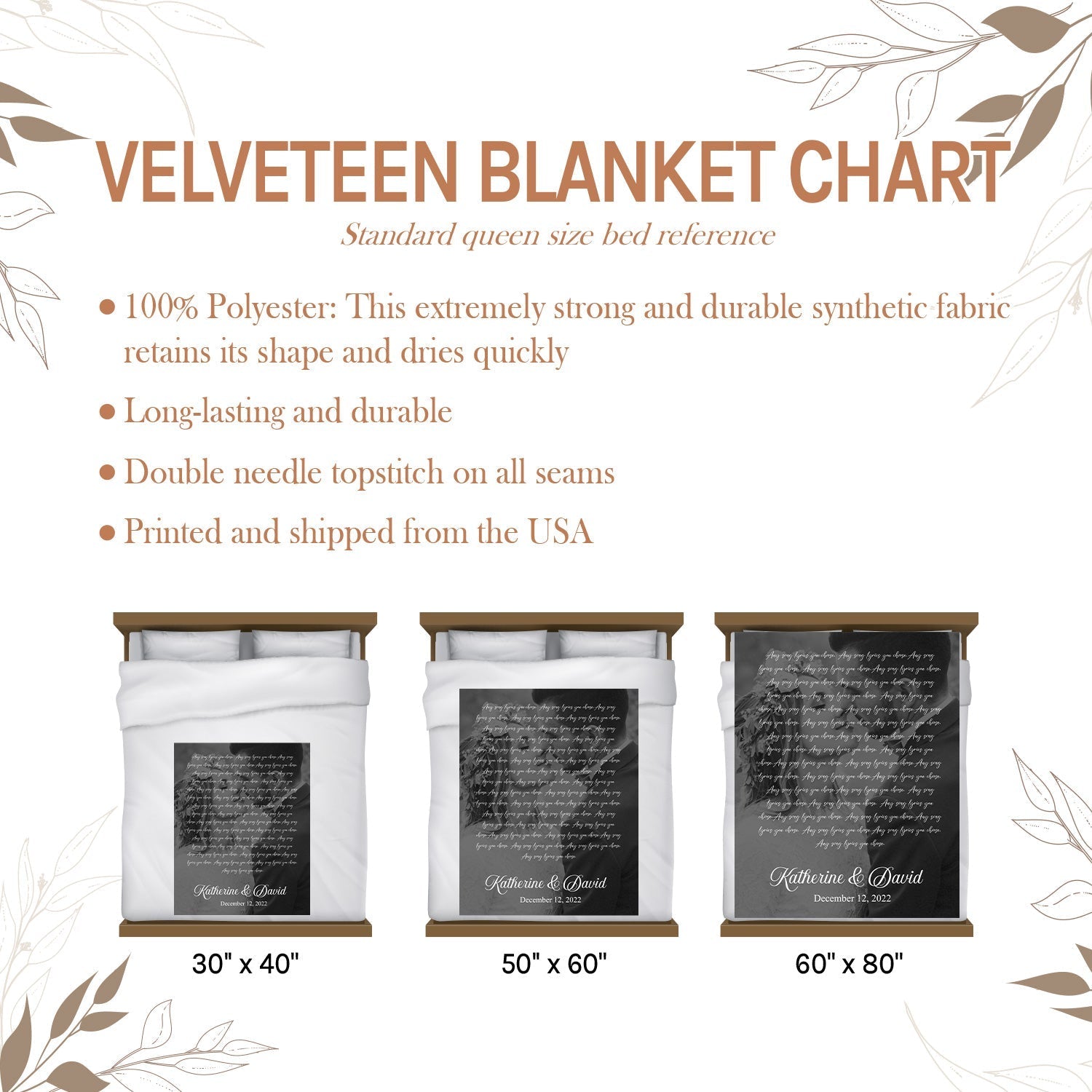 Black and White Song Lyrics - Personalized Anniversary or Valentine's Day gift for Husband or Wife - Custom Blanket - Elizabethfashions