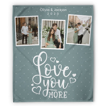 Love You More - Personalized Anniversary or Valentine's Day gift for Husband or Wife - Custom Blanket - Elizabethfashions