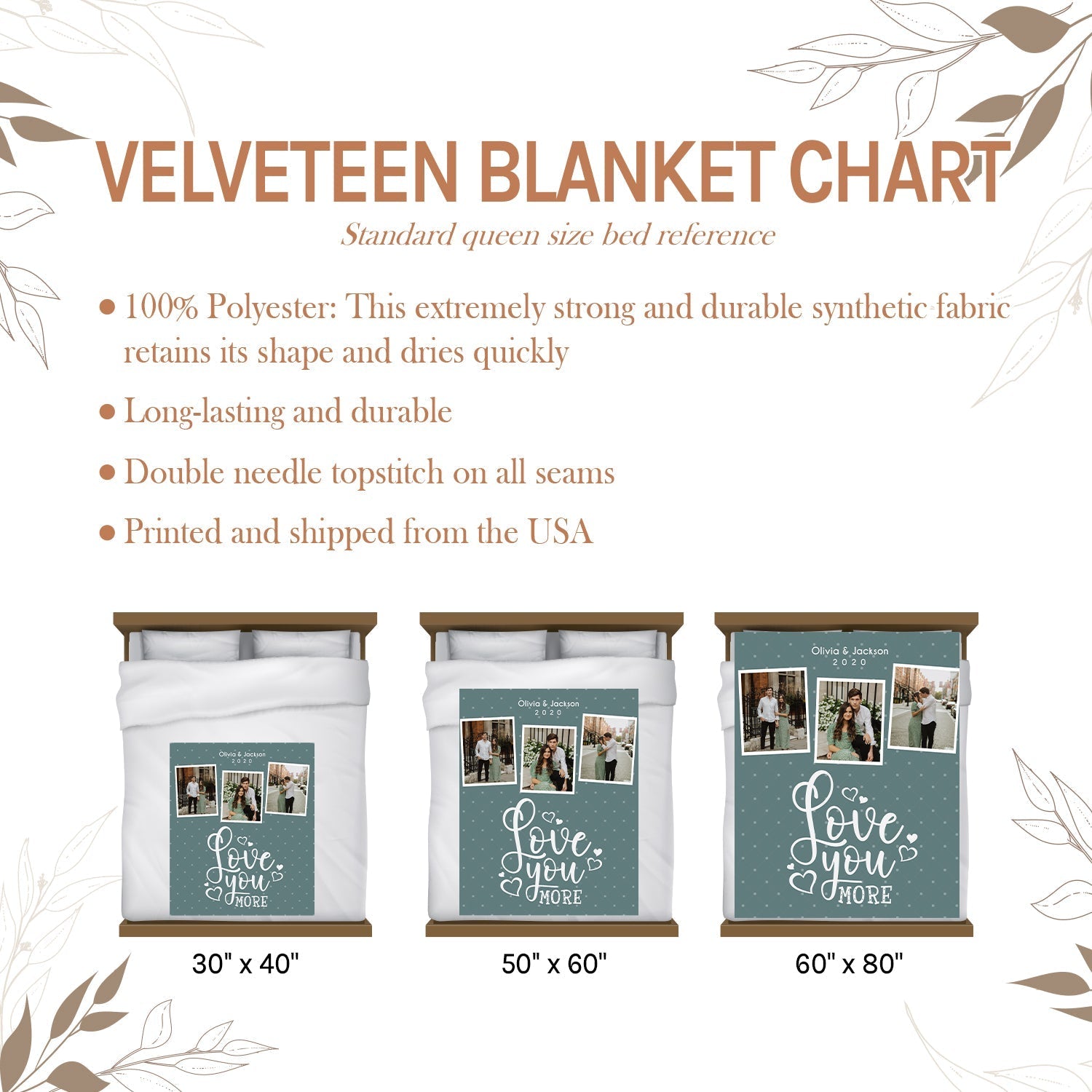 Love You More - Personalized Anniversary or Valentine's Day gift for Husband or Wife - Custom Blanket - Elizabethfashions