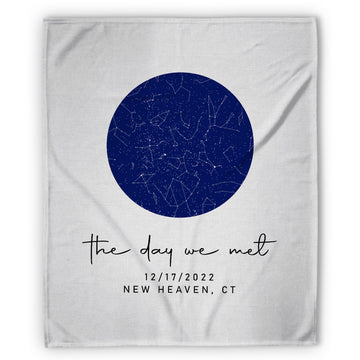 The Day We Met - Personalized Anniversary or Valentine's Day gift for Husband or Wife - Custom Blanket - Elizabethfashions