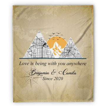 Travel Memories - Personalized Anniversary or Valentine's Day gift for Husband or Wife - Custom Blanket - Elizabethfashions