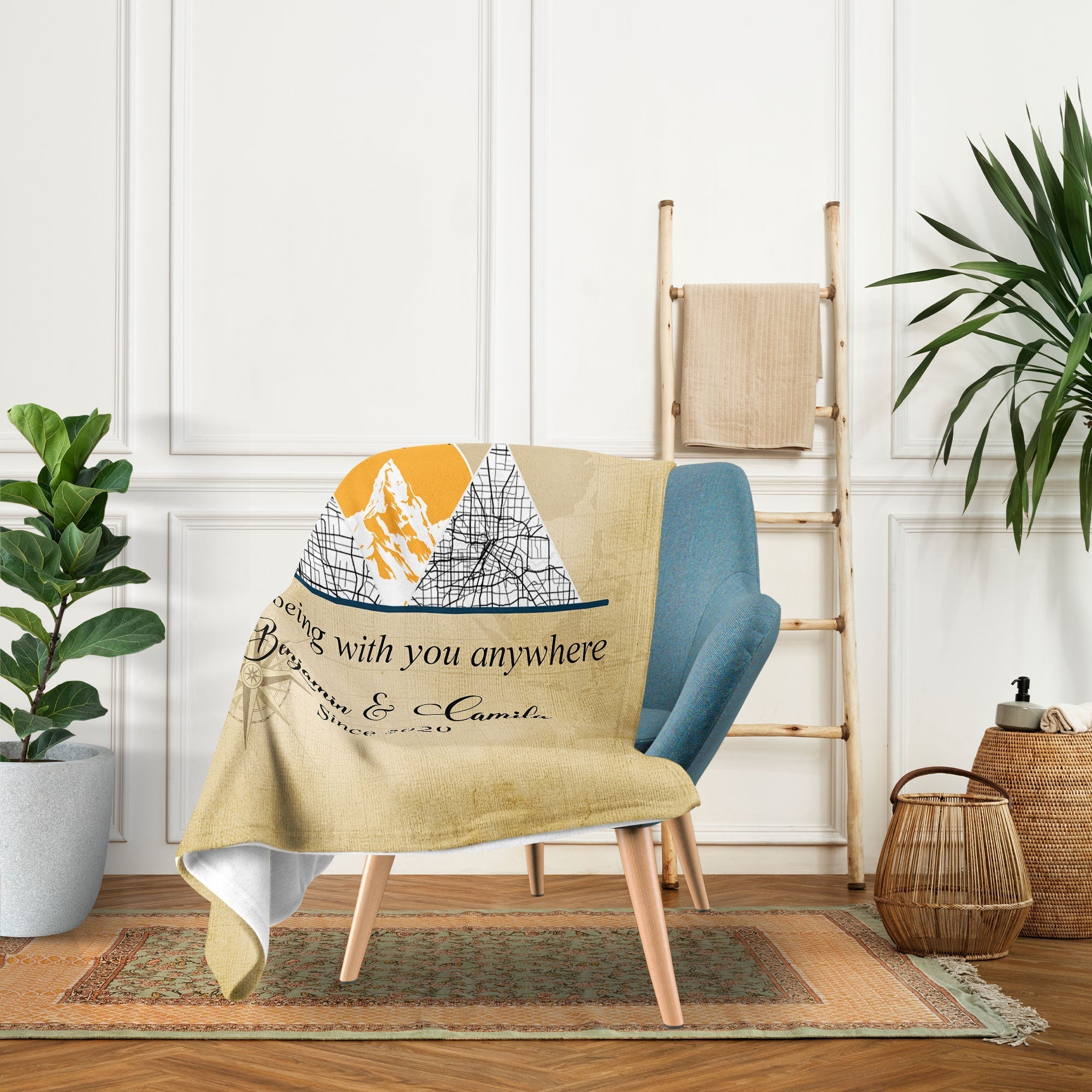 Travel Memories - Personalized Anniversary or Valentine's Day gift for Husband or Wife - Custom Blanket - Elizabethfashions