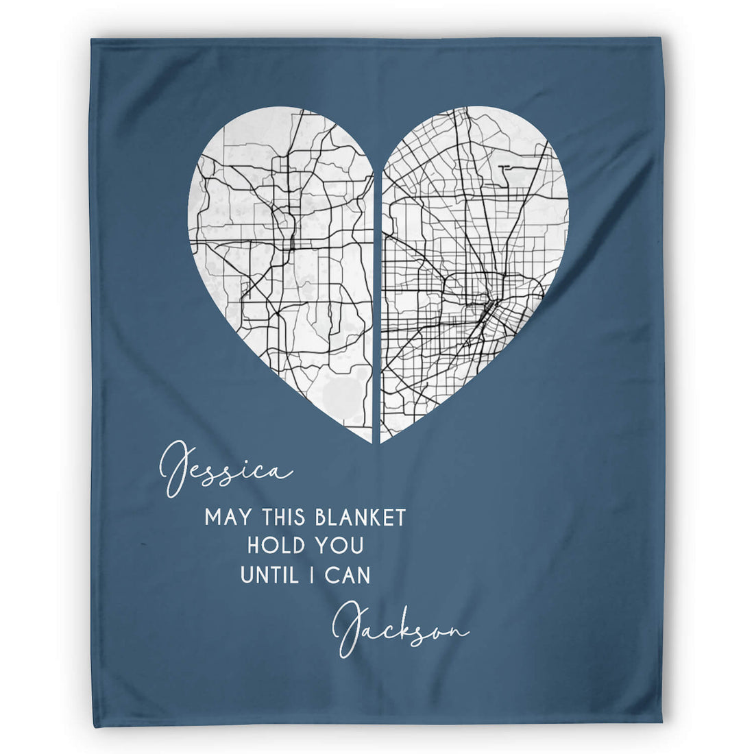 May This Blanket Hold You Until I Can - Personalized Anniversary or Valentine's Day gift for Long Distance Boyfriend or Girlfriend - Custom Blanket - Elizabethfashions