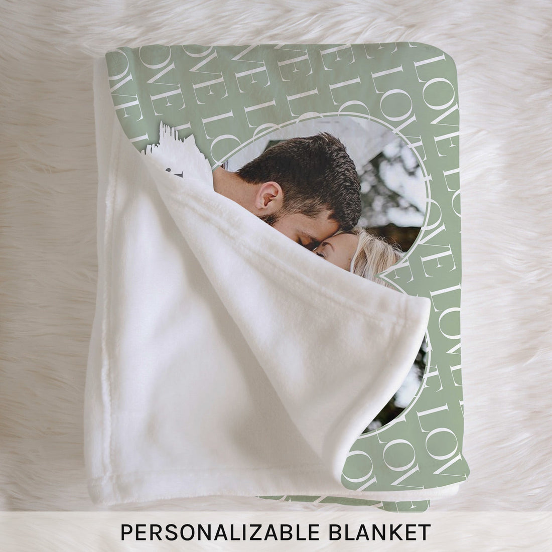 Love - Personalized Anniversary or Valentine's Day gift for Husband or Wife - Custom Blanket - Elizabethfashions