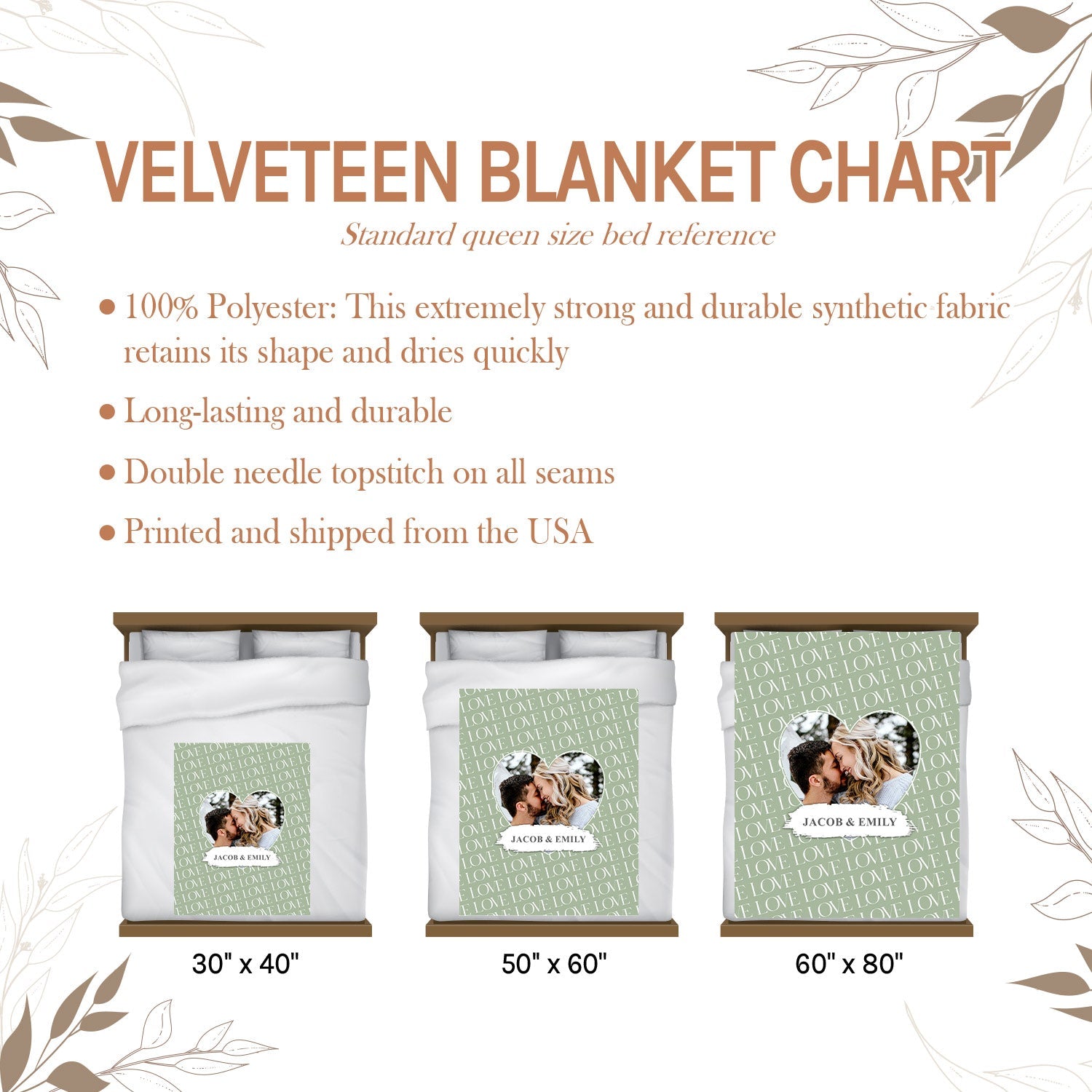 Love - Personalized Anniversary or Valentine's Day gift for Husband or Wife - Custom Blanket - Elizabethfashions