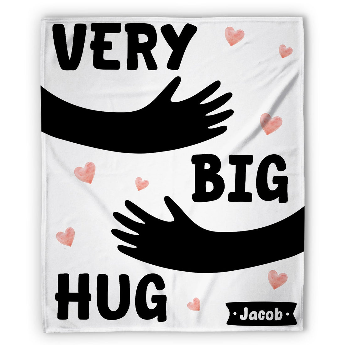 Very Big Hug - Personalized Anniversary or Valentine's Day gift for Husband or Wife - Custom Blanket - Elizabethfashions