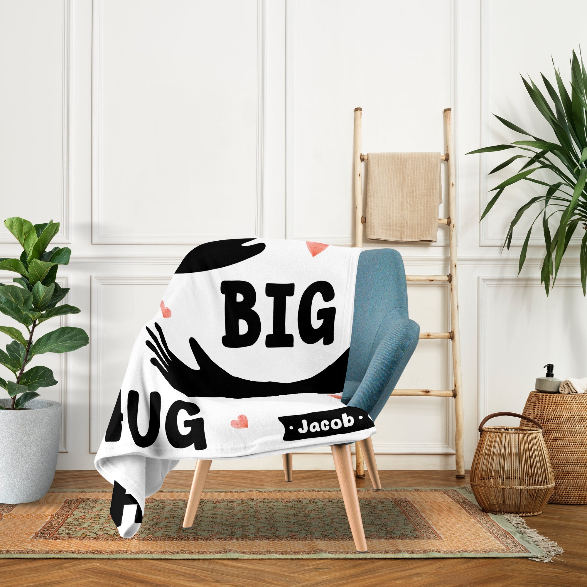 Very Big Hug - Personalized Anniversary or Valentine's Day gift for Husband or Wife - Custom Blanket - Elizabethfashions