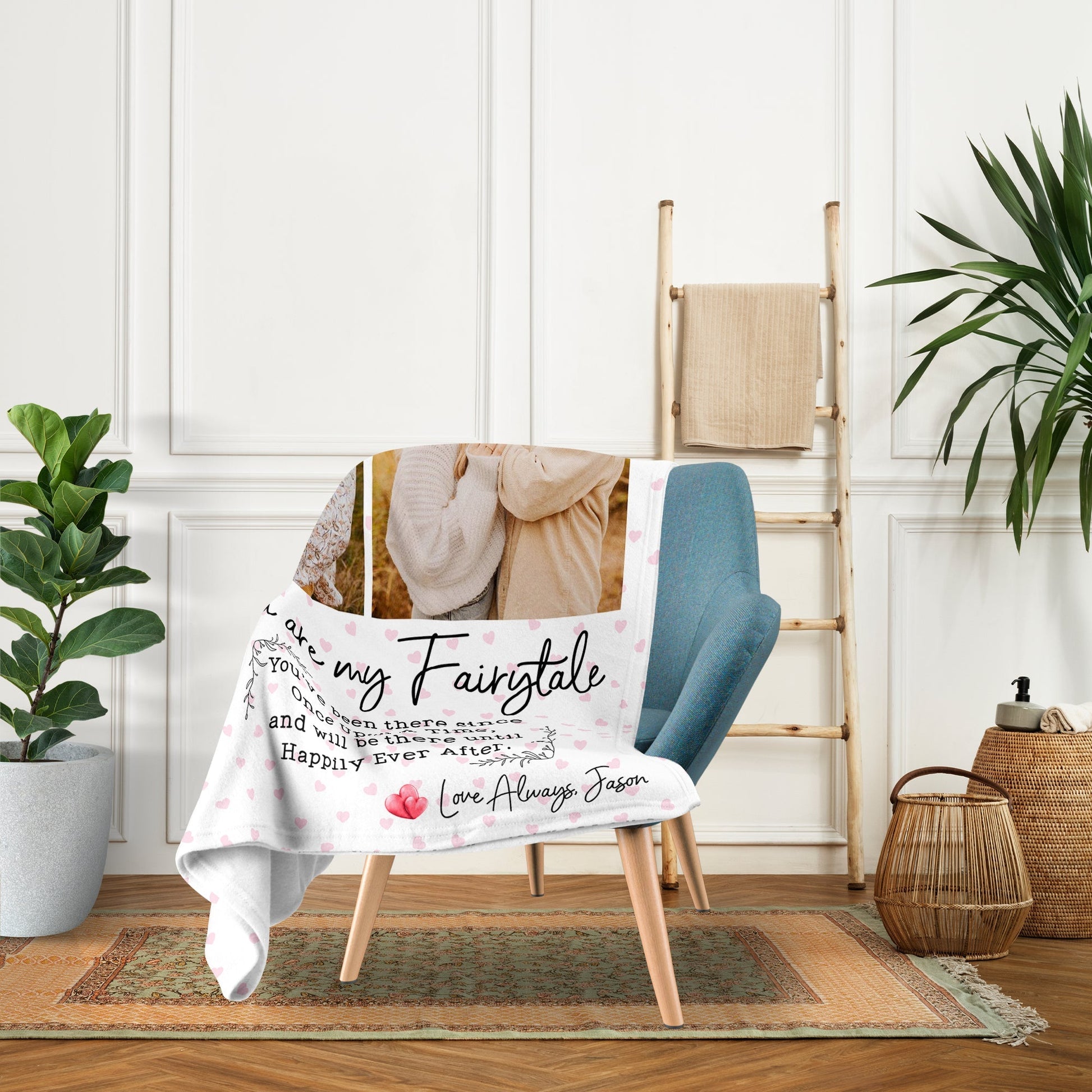 You Are My Fairytale - Personalized Anniversary or Valentine's Day gift for Husband or Wife - Custom Blanket - Elizabethfashions