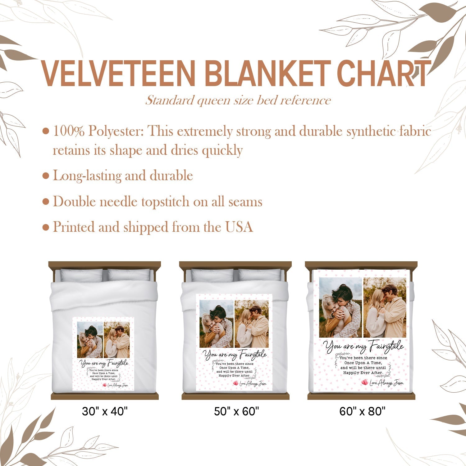 You Are My Fairytale - Personalized Anniversary or Valentine's Day gift for Husband or Wife - Custom Blanket - Elizabethfashions