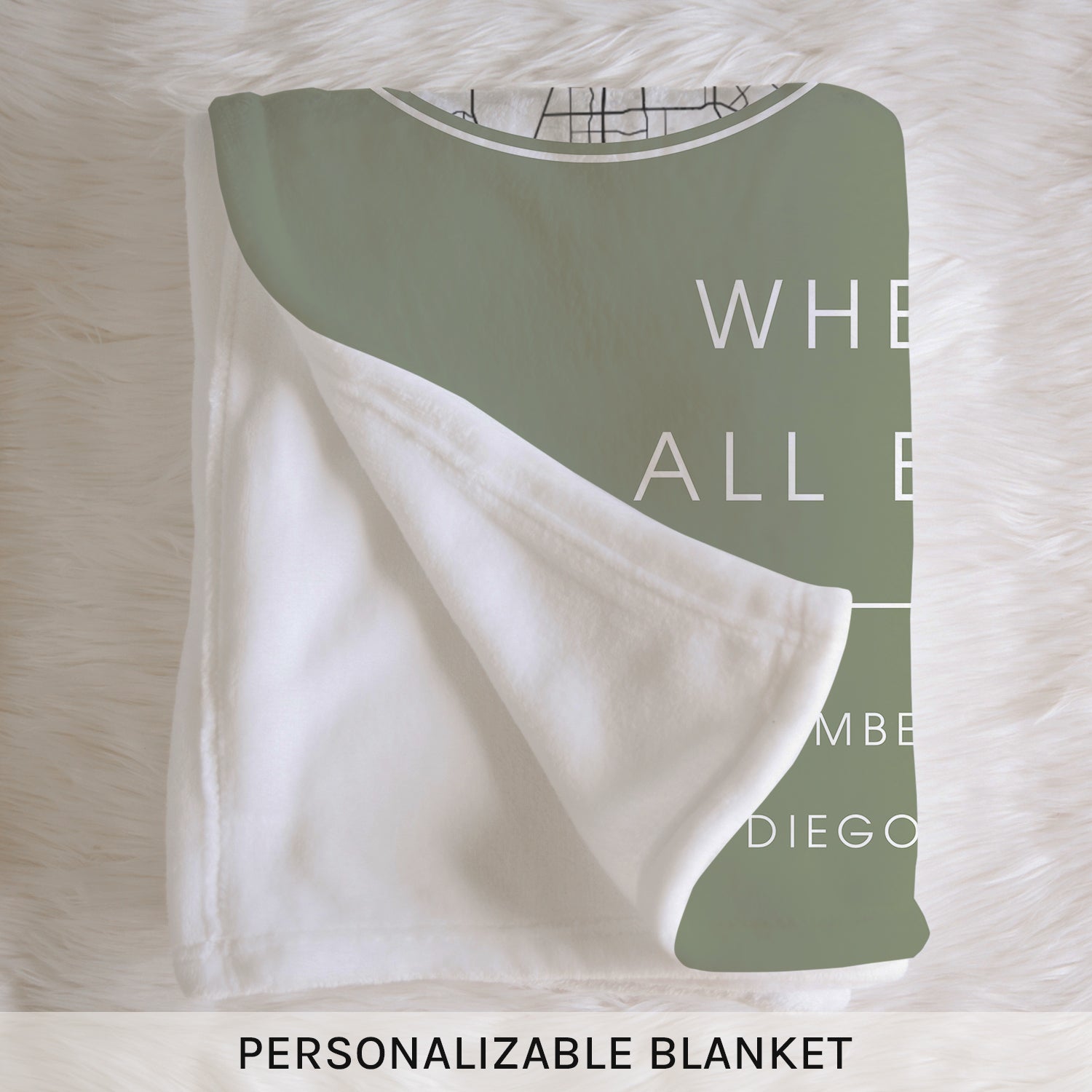 Where It All Began Map - Personalized Anniversary or Valentine's Day gift for Husband or Wife - Custom Blanket - Elizabethfashions