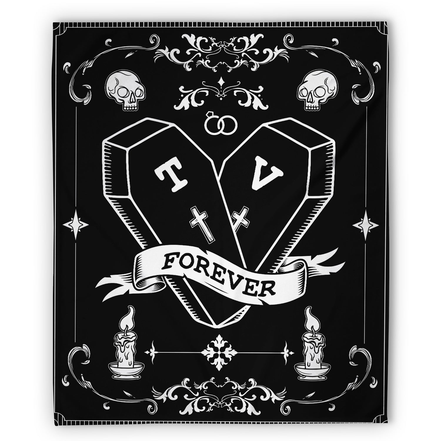 Forever - Personalized Anniversary or Halloween gift for Him or Her - Custom Blanket - Elizabethfashions