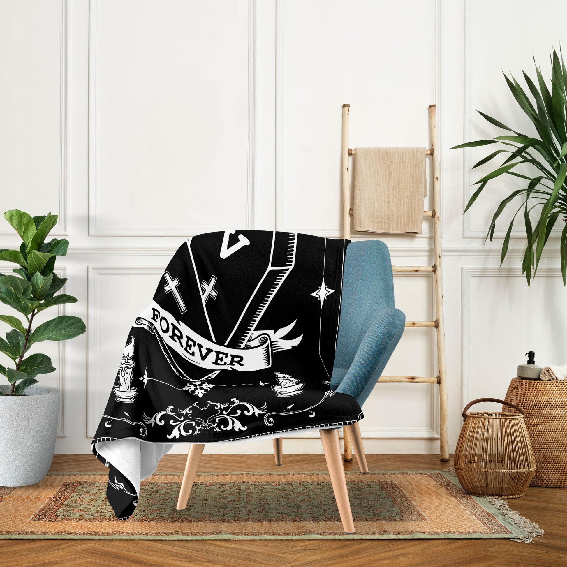 Forever - Personalized Anniversary or Halloween gift for Him or Her - Custom Blanket - Elizabethfashions