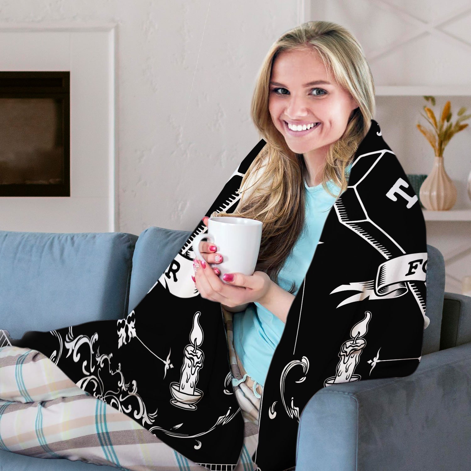 Forever - Personalized Anniversary or Halloween gift for Him or Her - Custom Blanket - Elizabethfashions