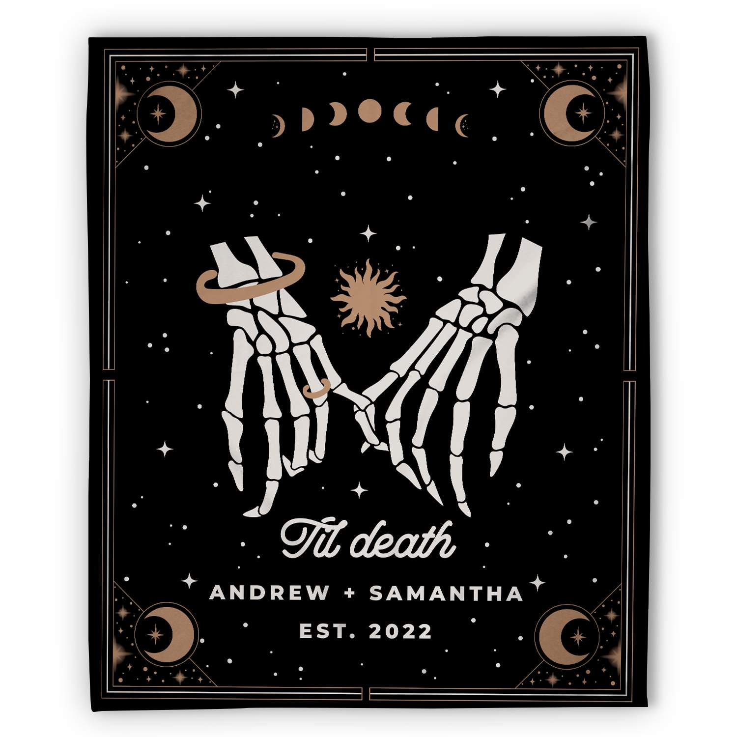 Til Death - Personalized Anniversary or Halloween gift for Him or Her - Custom Blanket - Elizabethfashions