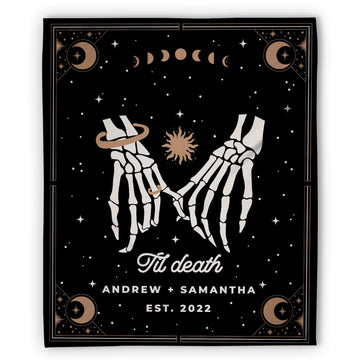 Til Death - Personalized Anniversary or Halloween gift for Him or Her - Custom Blanket - Elizabethfashions