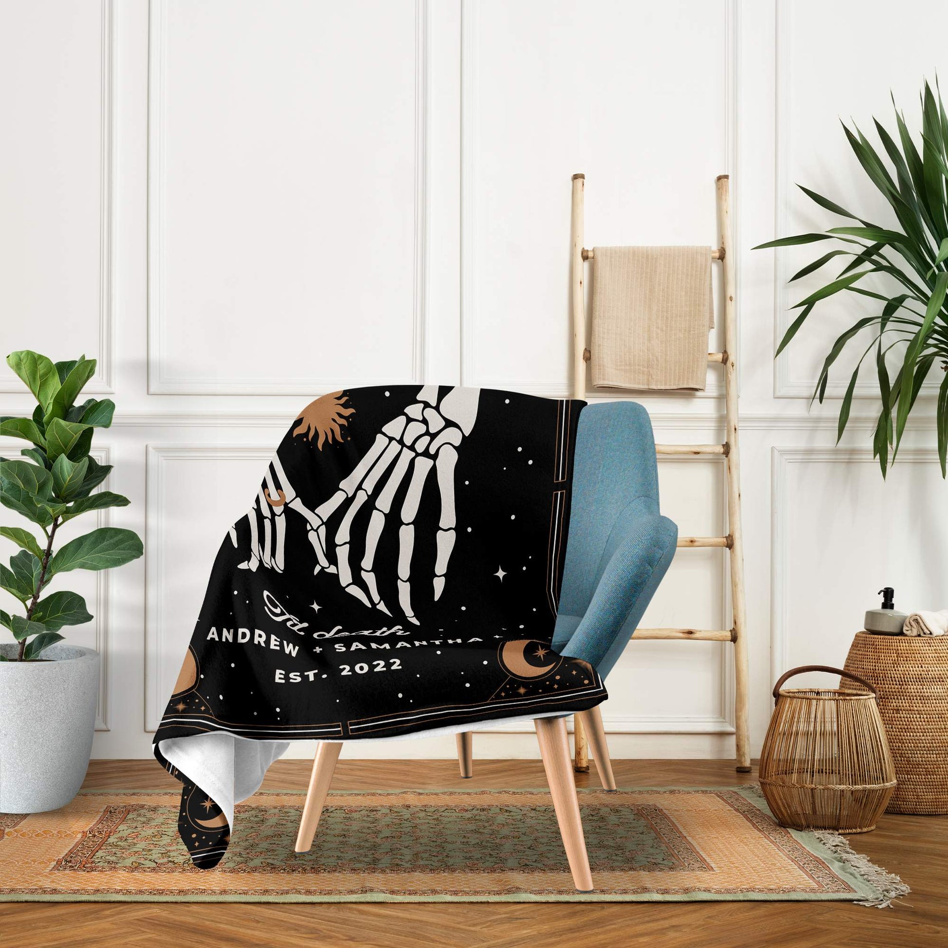 Til Death - Personalized Anniversary or Halloween gift for Him or Her - Custom Blanket - Elizabethfashions