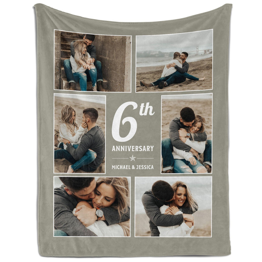 6th Anniversary - Personalized 6 Year Anniversary gift For Husband or Wife - Custom Blanket - Elizabethfashions