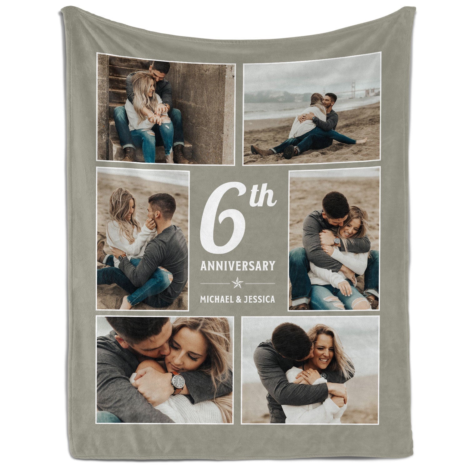 6th Anniversary - Personalized 6 Year Anniversary gift For Husband or Wife - Custom Blanket - Elizabethfashions