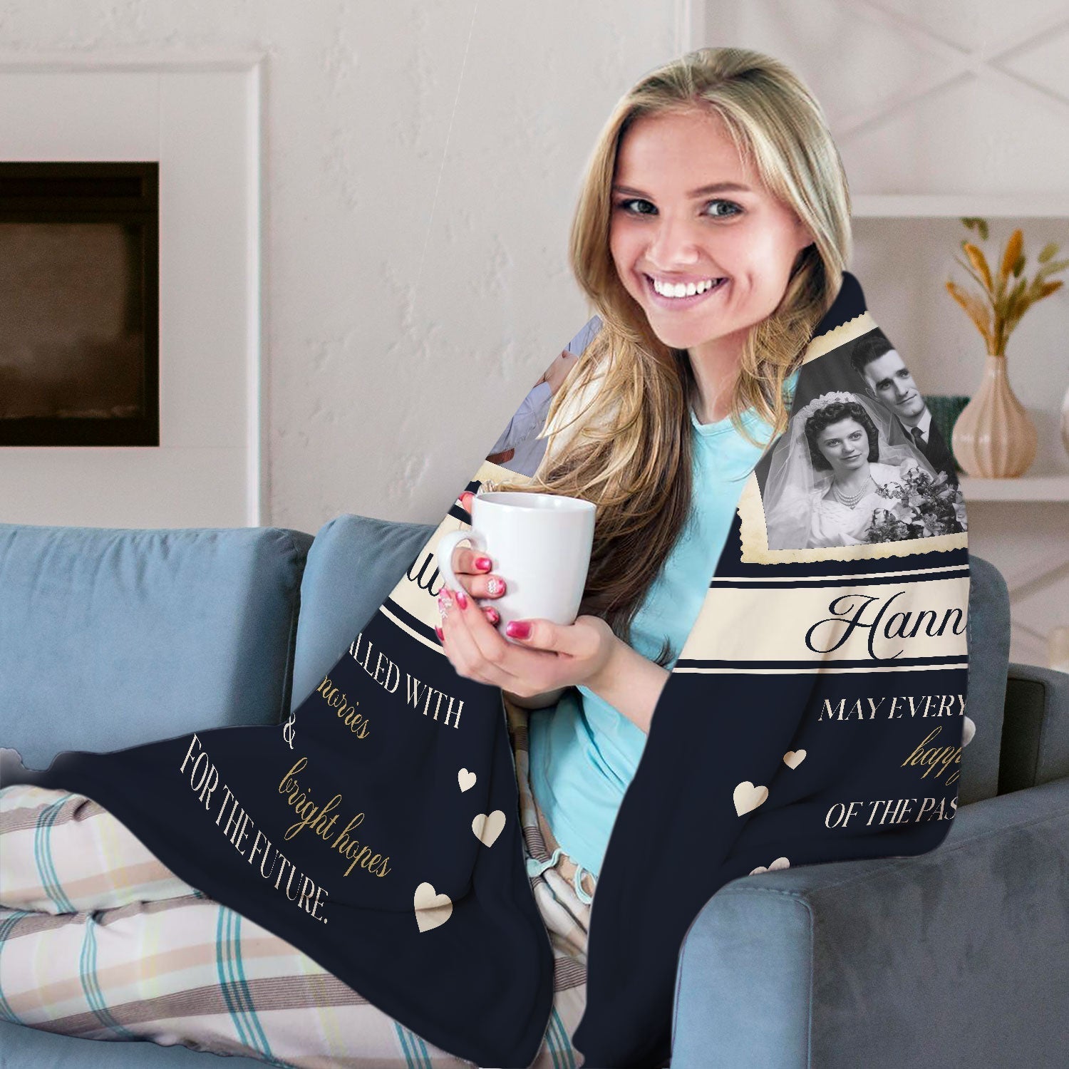 Cheers to 63 Years - Personalized 63 Year Anniversary gift For Parents or Grandparents - Custom Blanket - Elizabethfashions