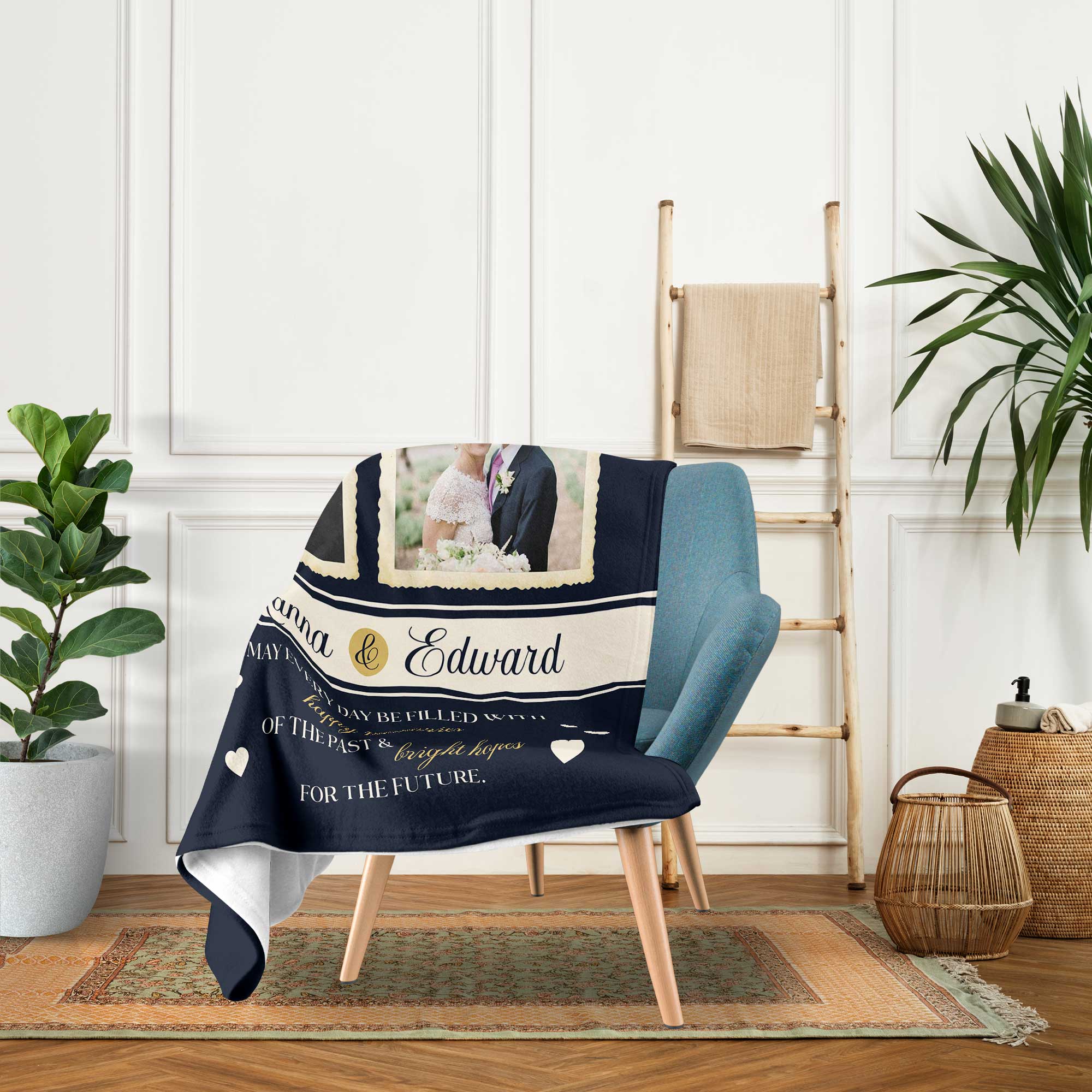 Cheers to 64 Years - Personalized 64 Year Anniversary gift For Parents or Grandparents - Custom Blanket - Elizabethfashions