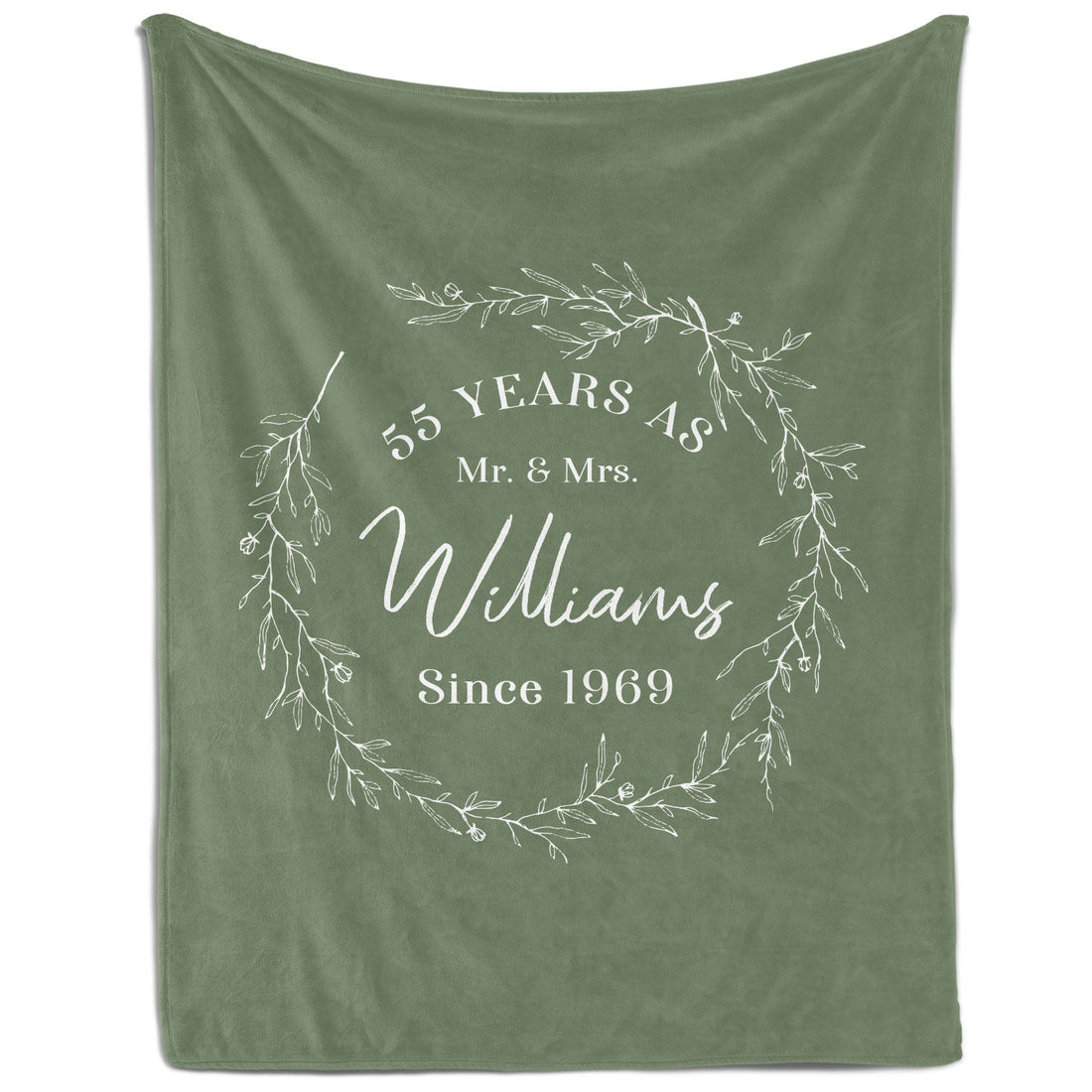 55 Years As - Personalized 55 Year Anniversary gift For Parents or Grandparents - Custom Blanket - Elizabethfashions