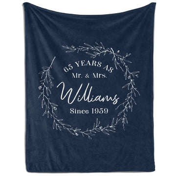 65 Years As - Personalized 65 Year Anniversary gift For Parents or Grandparents - Custom Blanket - Elizabethfashions