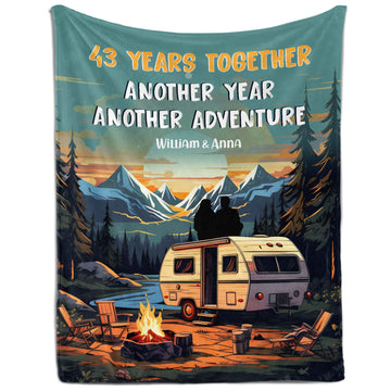 43 Years Together - Personalized 43 Year Anniversary gift For Parents, Husband or Wife - Custom Blanket - Elizabeth Fashions