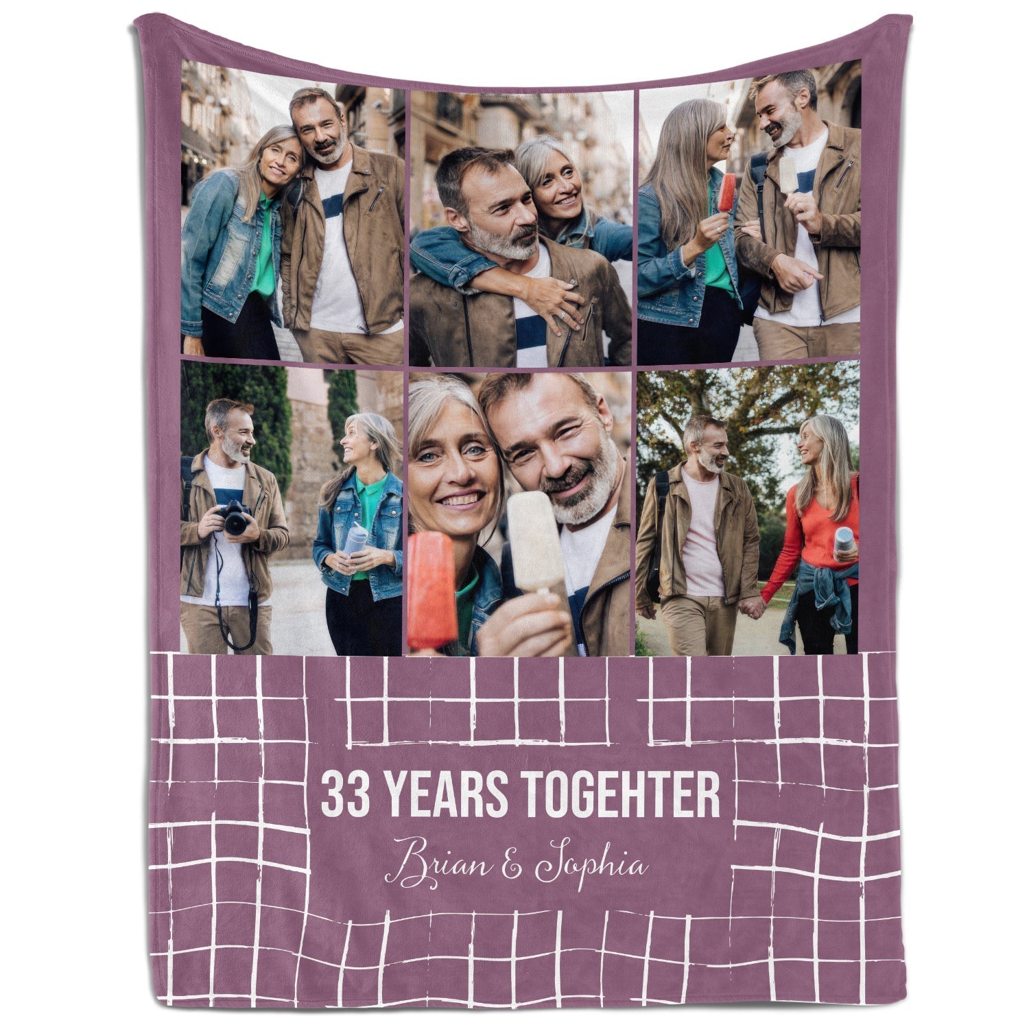 33 Years Together - Personalized 33 Year Anniversary gift For Parents - Custom Blanket - Elizabethfashions