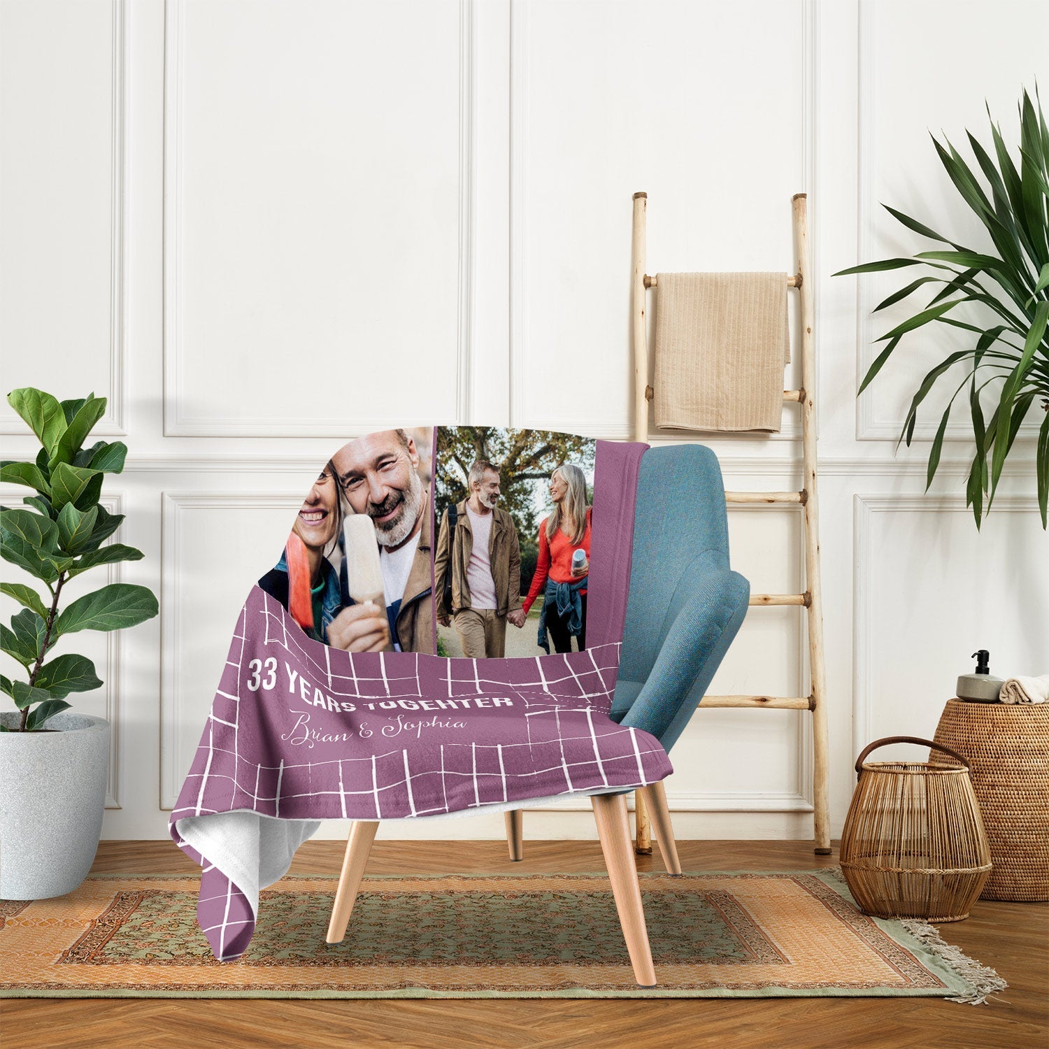 33 Years Together - Personalized 33 Year Anniversary gift For Parents - Custom Blanket - Elizabethfashions