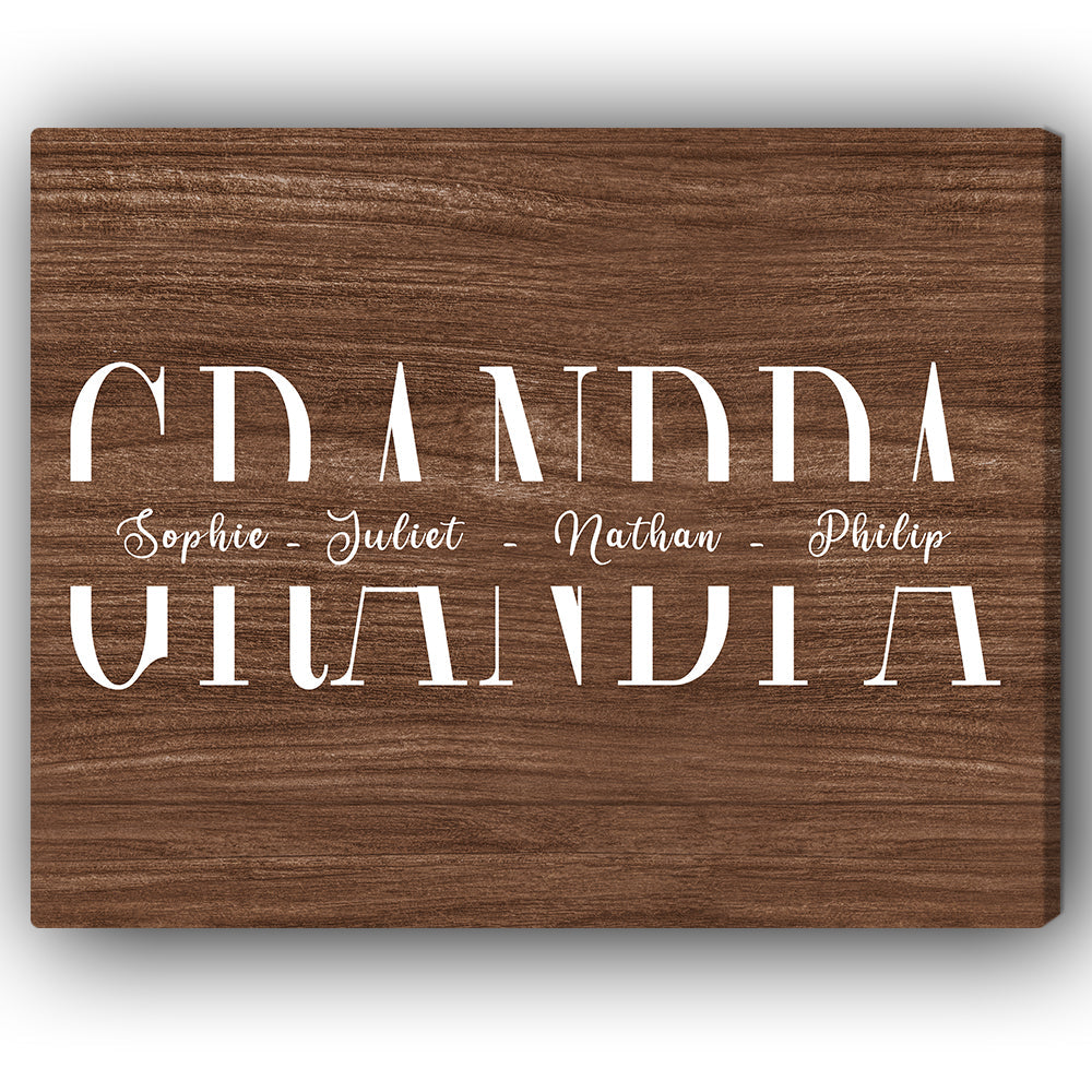 GRANDPA - Personalized Father's Day gift for Grandpa - Custom Canvas Print - Elizabeth Fashions