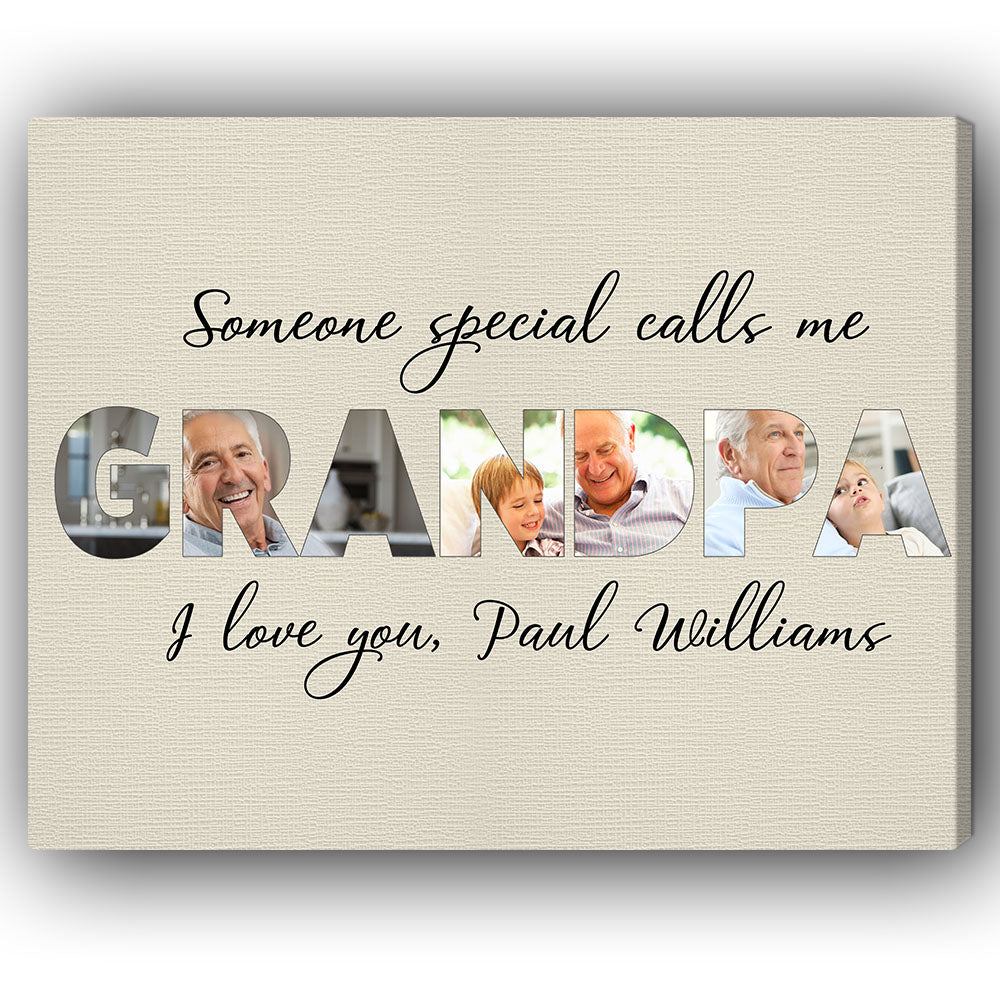 Someone special - Personalized Father's Day or Birthday gift for Grandpa - Custom Canvas Print - Elizabeth Fashions