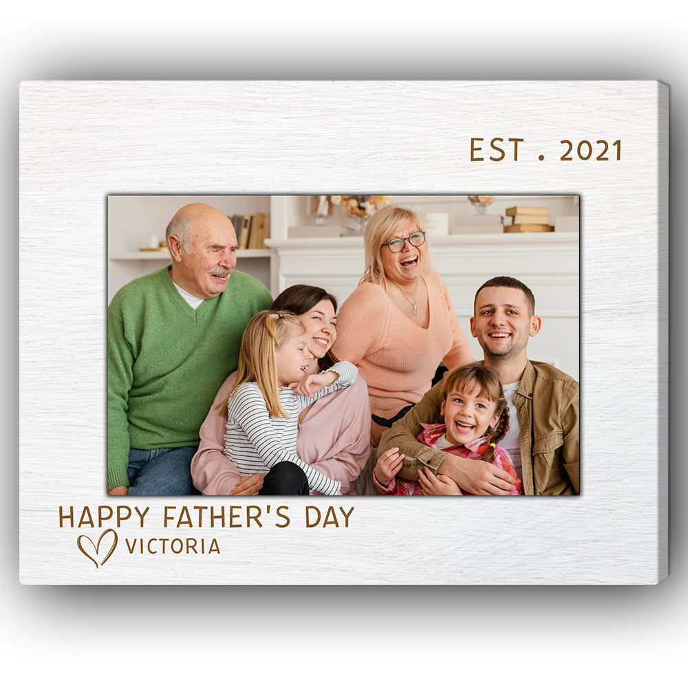 Happy Father's day - Personalized Father's Day gift for Grandpa - Custom Canvas Print - Elizabeth Fashions