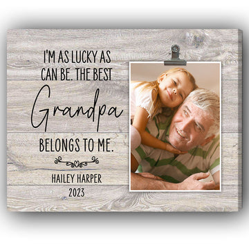 I'm as lucky as can be - Personalized Father's Day gift for Grandpa from Grandchildren - Custom Canvas Print - Elizabeth Fashions