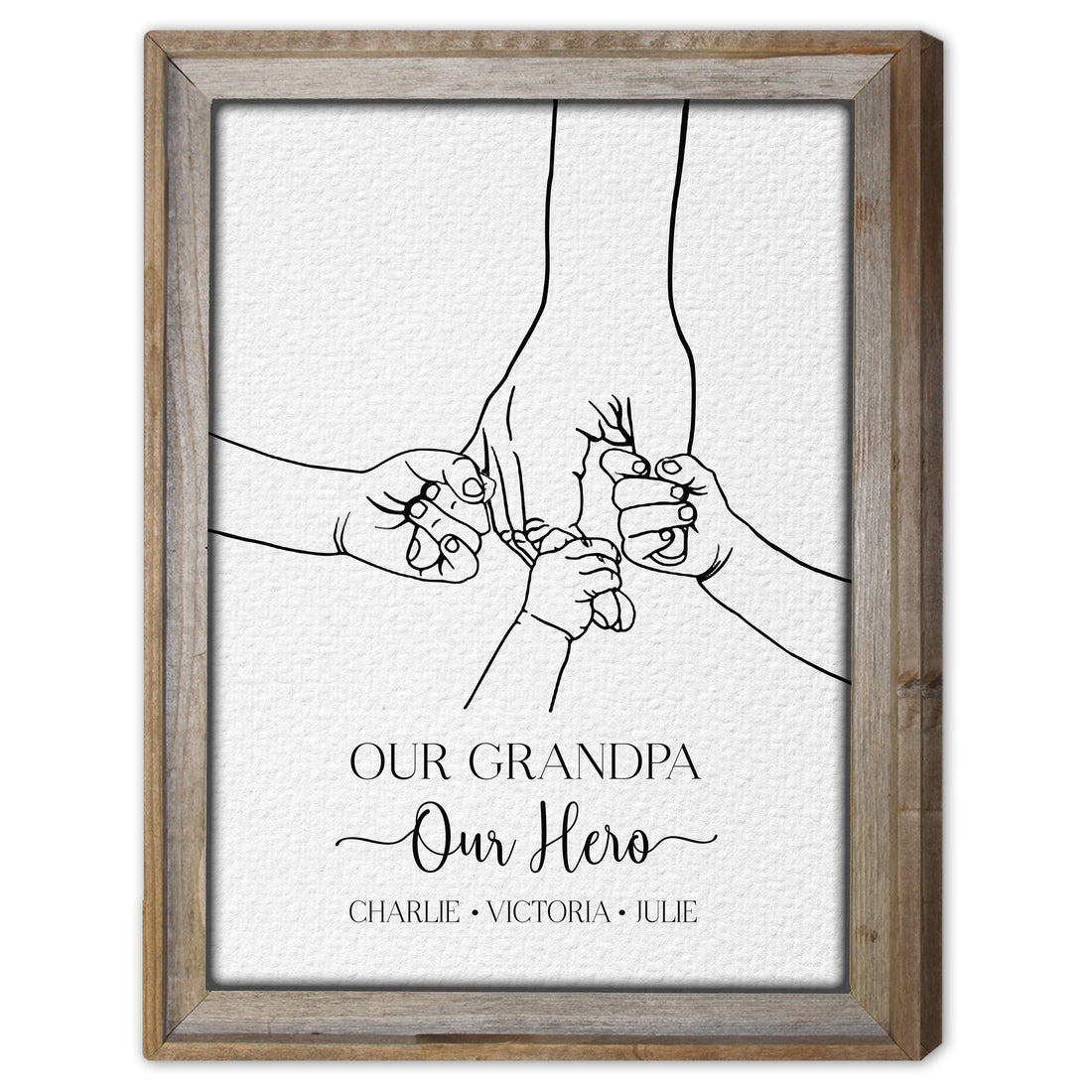 Our Grandpa Our hero - Personalized Father's Day gift for Grandpa - Custom Canvas Print - Elizabeth Fashions
