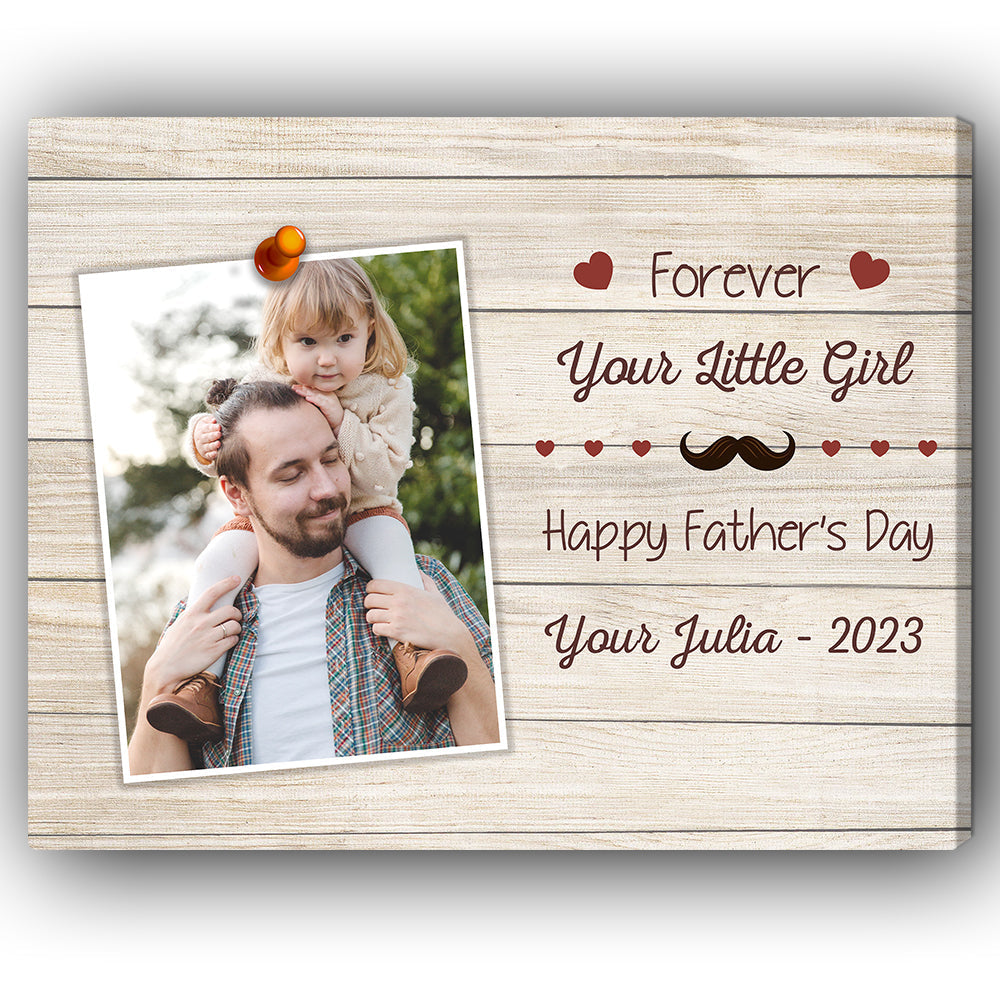 Forever Your Little Girl - Personalized Father's Day gift for Dad  - Custom Canvas Print - Elizabeth Fashions