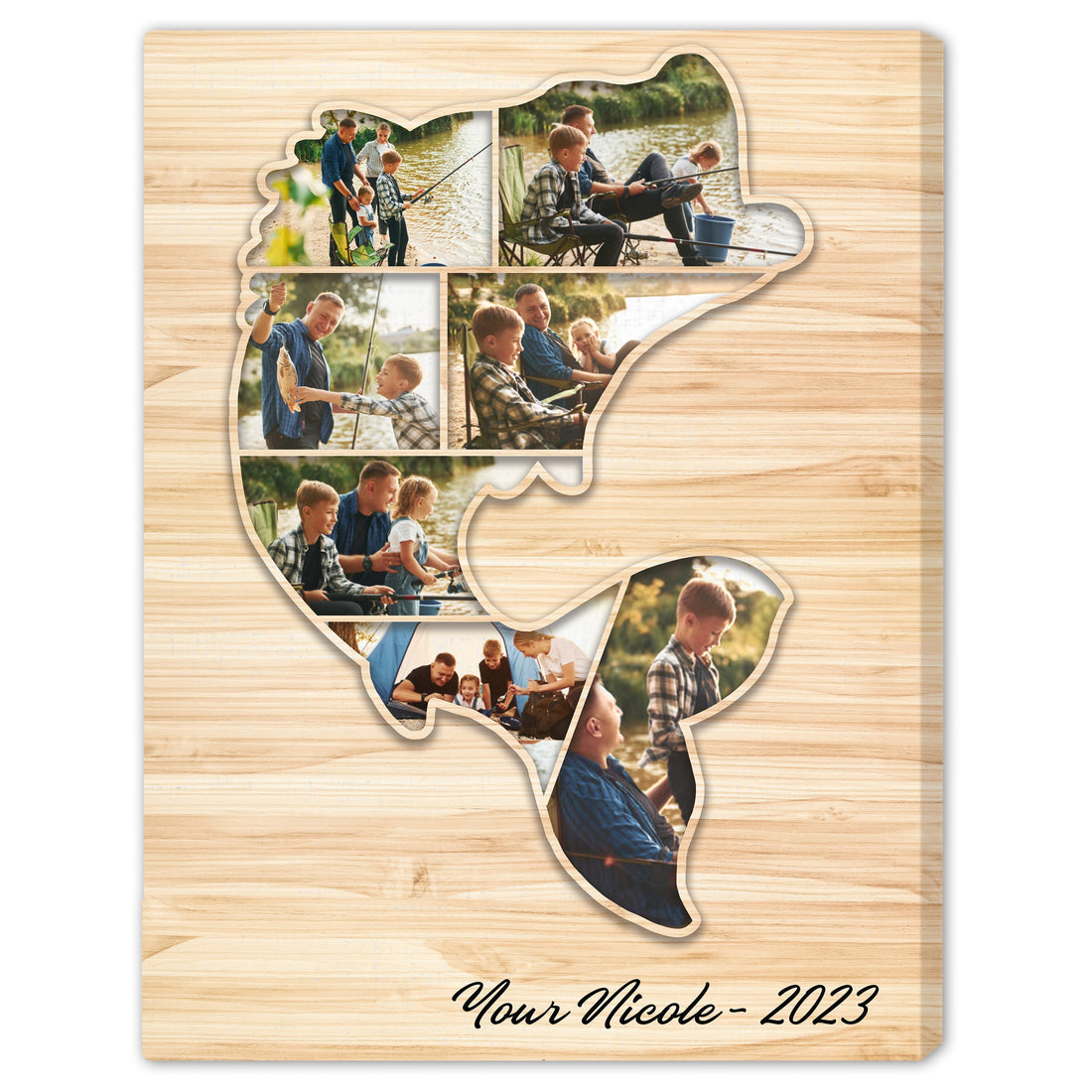 Fishing dad - Personalized Father's Day or Birthday gift for Dad  - Custom Canvas Print - Elizabeth Fashions