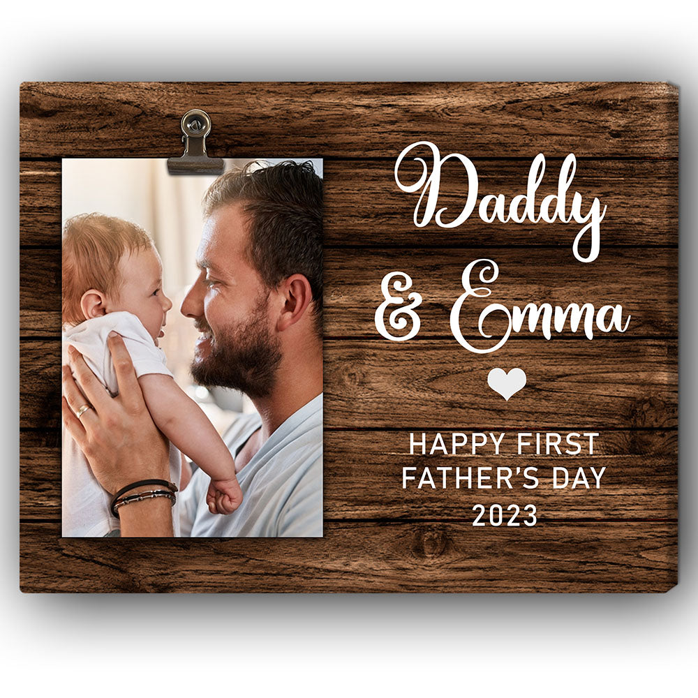 Daddy First Father's day - Personalized Father's Day gift for Dad  - Custom Canvas Print - Elizabeth Fashions