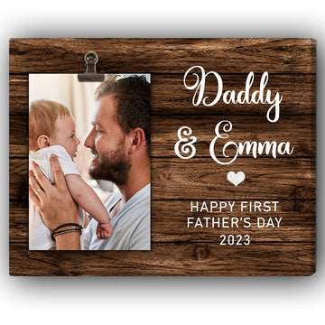 Daddy First Father's day - Personalized Father's Day gift for Dad  - Custom Canvas Print - Elizabeth Fashions